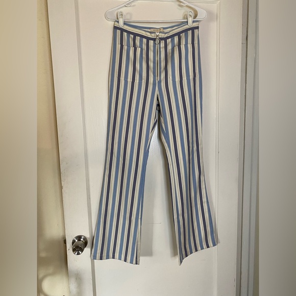 Urban Outfitters flared Pants Retro 90’s y2k Punk Striped Linen Trousers - Picture 5 of 10